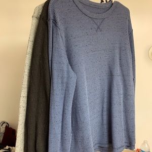 3 Long Sleeve George Crew Necks (Grey Black Blue)